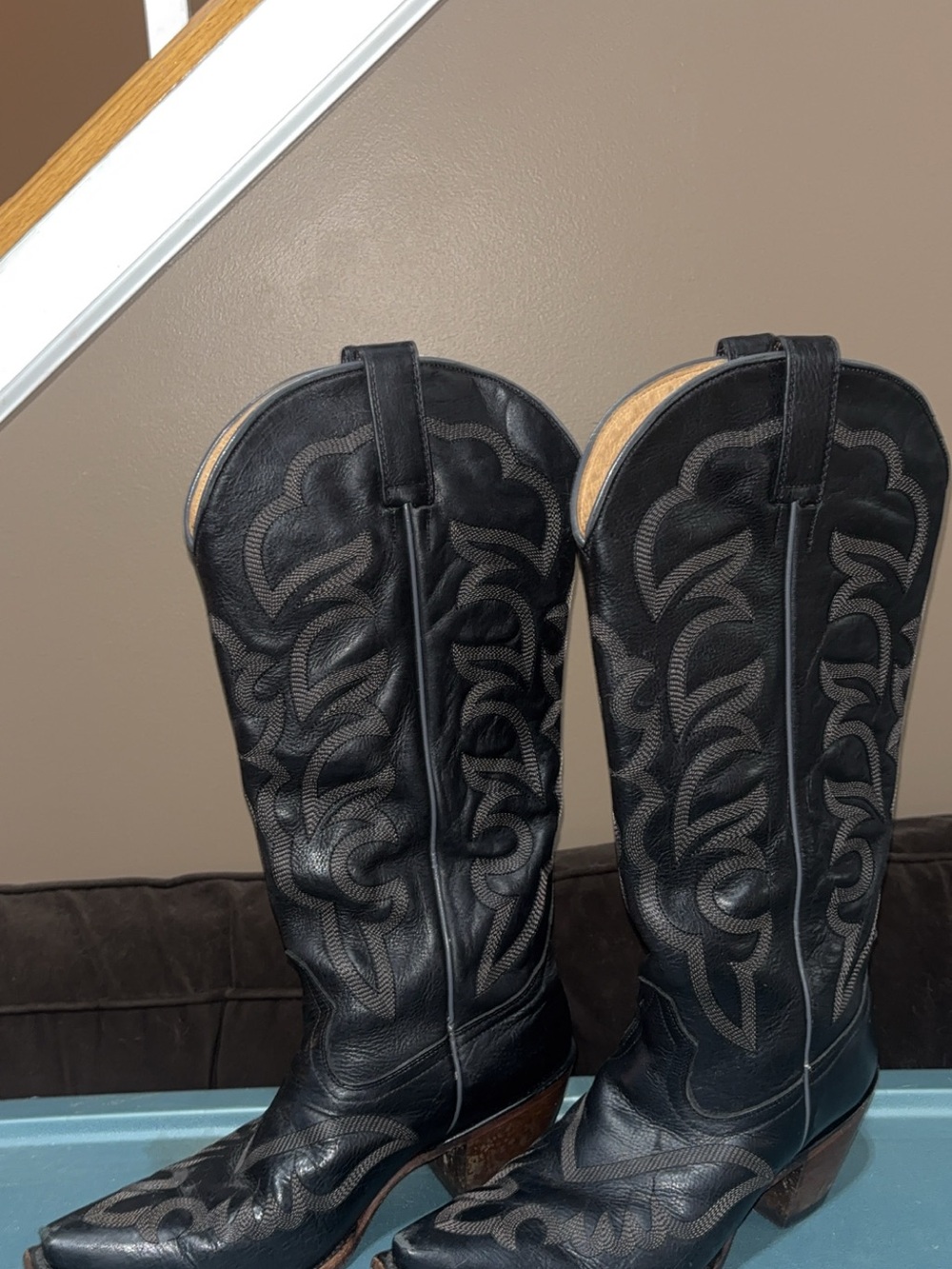 Shyanne Black Embroidered Western Heeled Boots